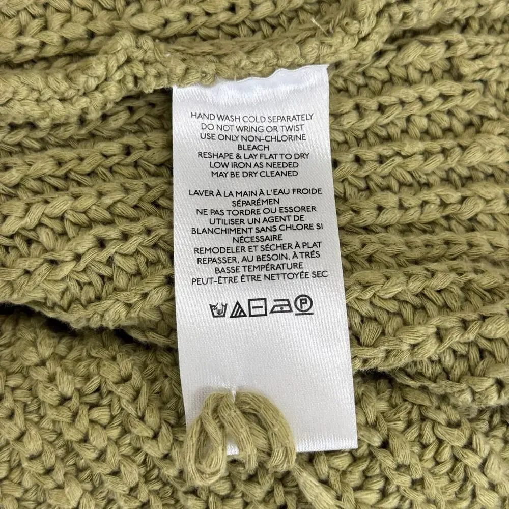 Anthropologie Pilcro Chunky Knit Balloon Sleeve Sweater Olive Green Size Large